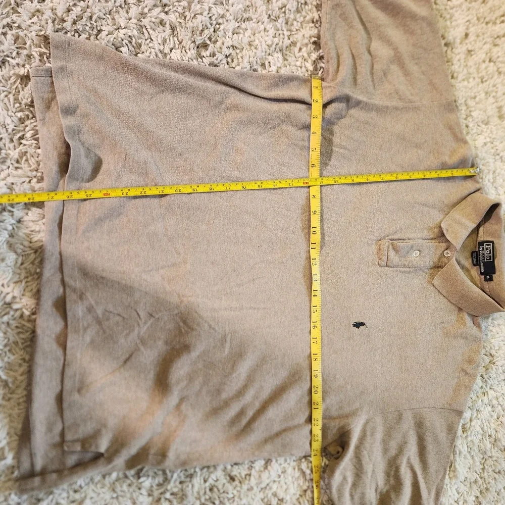 Polo by Ralph Lauren Mens XL Tan Short‎ Sleeve Polo Shirt Casual